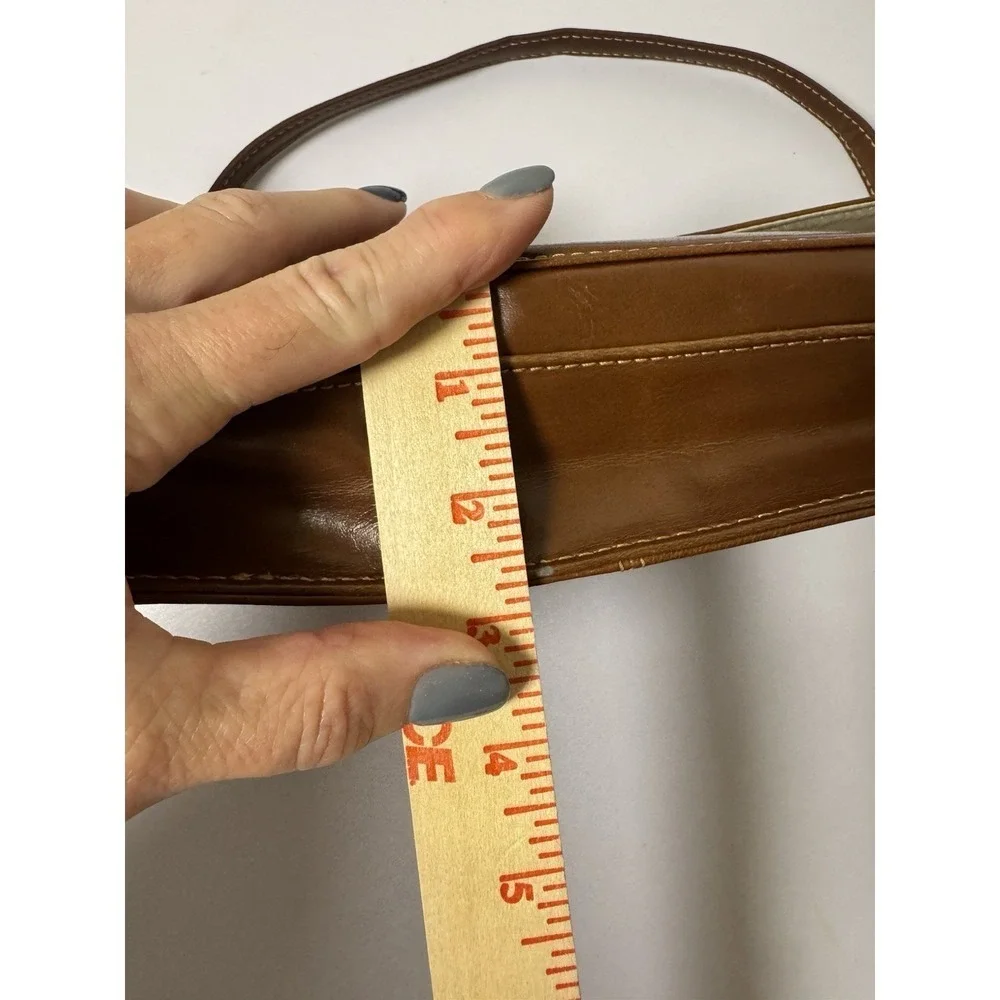 90's GIANI BERNINI‎ Genuine Leather Brown Shoulder Purse/Organizer